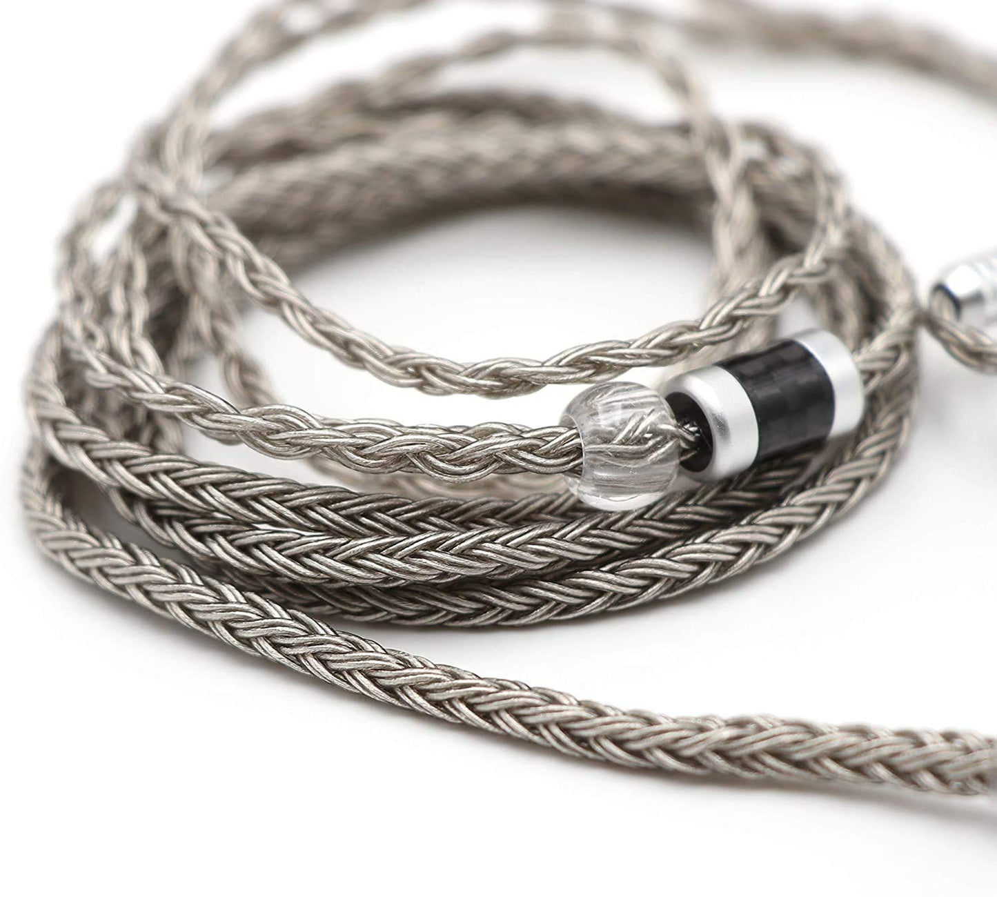 Zonie IEM Cable, 16 Core Silver Plated Earphone Upgraded Cords, 1.25M SPC in Ear Monitor Cable for 7Hz Zero:2 Orchestra Lite Cadenza Hype4 Supermix4(2Pin 0.78Mm, 3.5Mm)(Grey)