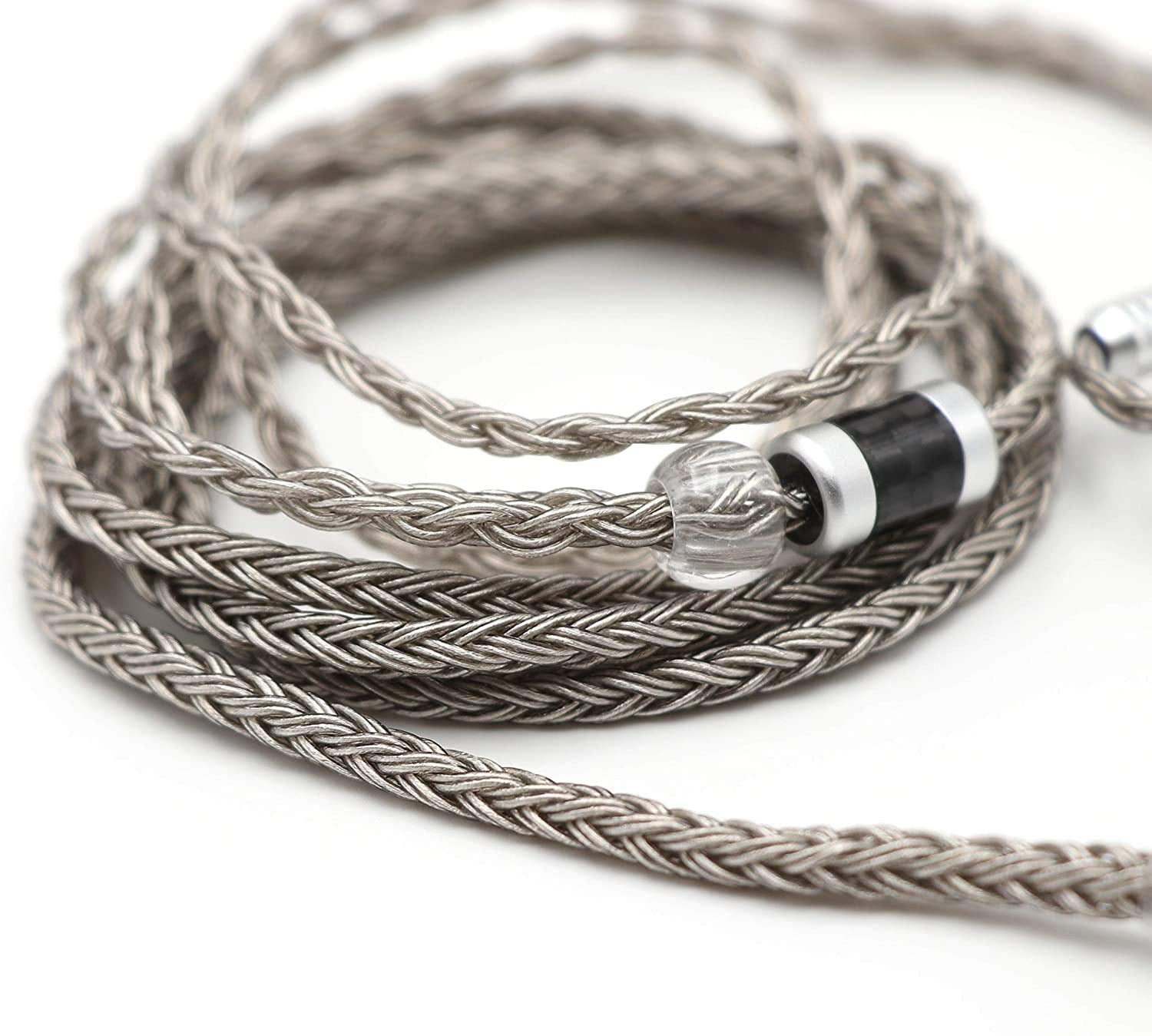 Zonie IEM Cable, 16 Core Silver Plated Earphone Upgraded Cords, 1.25M SPC in Ear Monitor Cable for 7Hz Zero:2 Orchestra Lite Cadenza Hype4 Supermix4(2Pin 0.78Mm, 3.5Mm)(Grey)