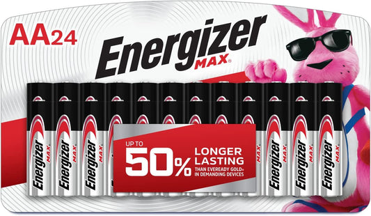 AA Batteries, MAX Double AA Battery Alkaline, 24 Count