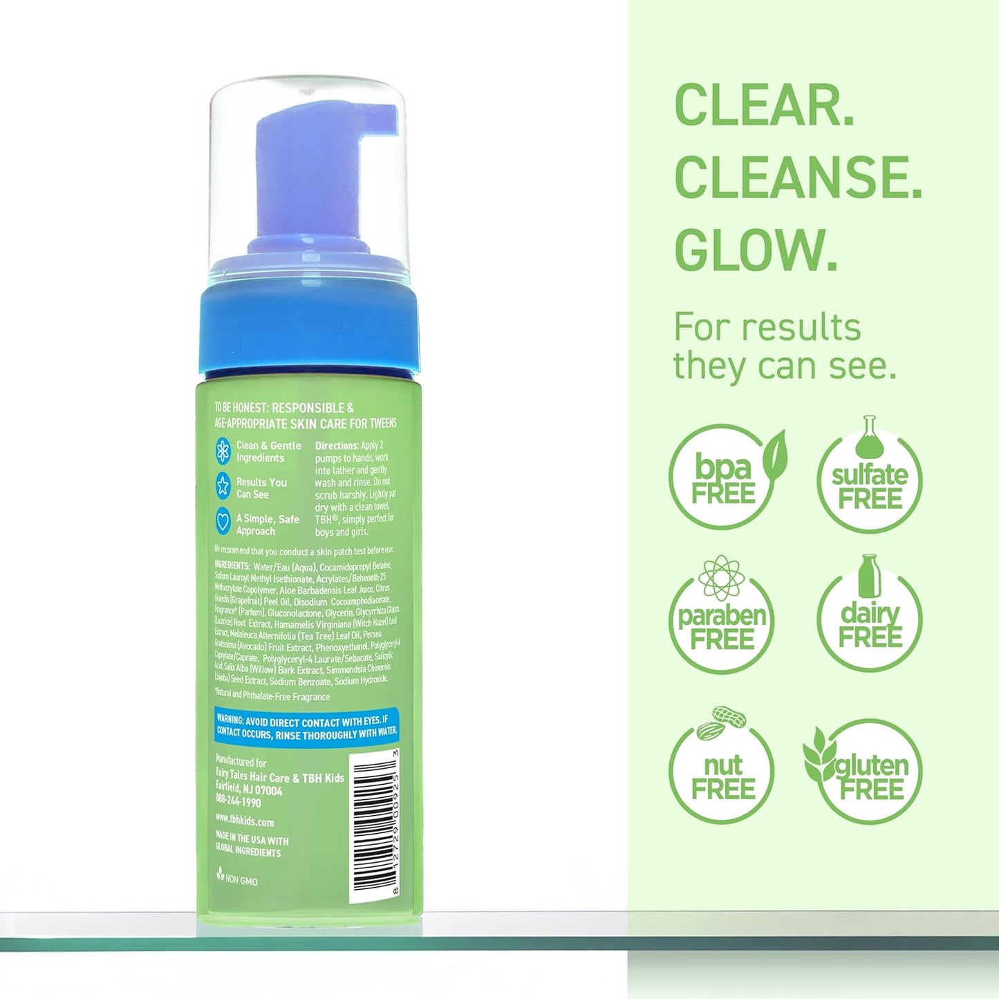 Kids Spot Foam Face Wash - Daily Kids Face Wash - Gentle Natural Formula - Sulfate, Paraben Free- 5.5 Oz