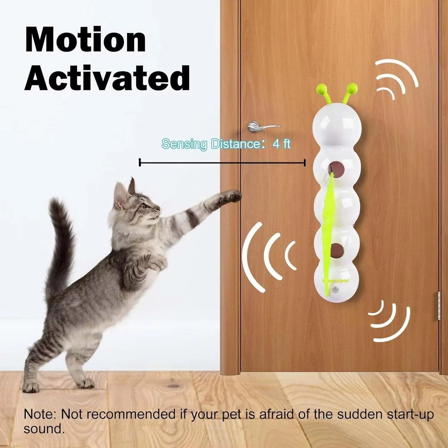 Intelligent Interactive Cat Stick Pro with Replaceable Prey Tail Suitable for Automatic Swing Durability in Multi Cat Households